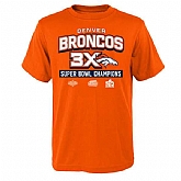 Denver Broncos Youth Super Bowl 50 Champions 3-Time Champs Award Tour WEM T-Shirt - Orange,baseball caps,new era cap wholesale,wholesale hats